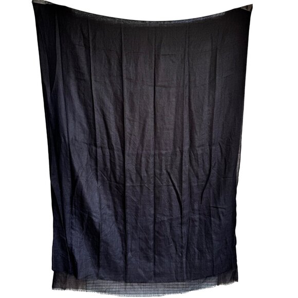 Restoration Hardware Black 100% Cashmere Scarf Wrap Shawl Black Lightweight - Picture 1 of 4